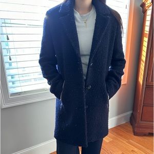 Calvin Klein Long Wool Coat Navy (Womens Size S)